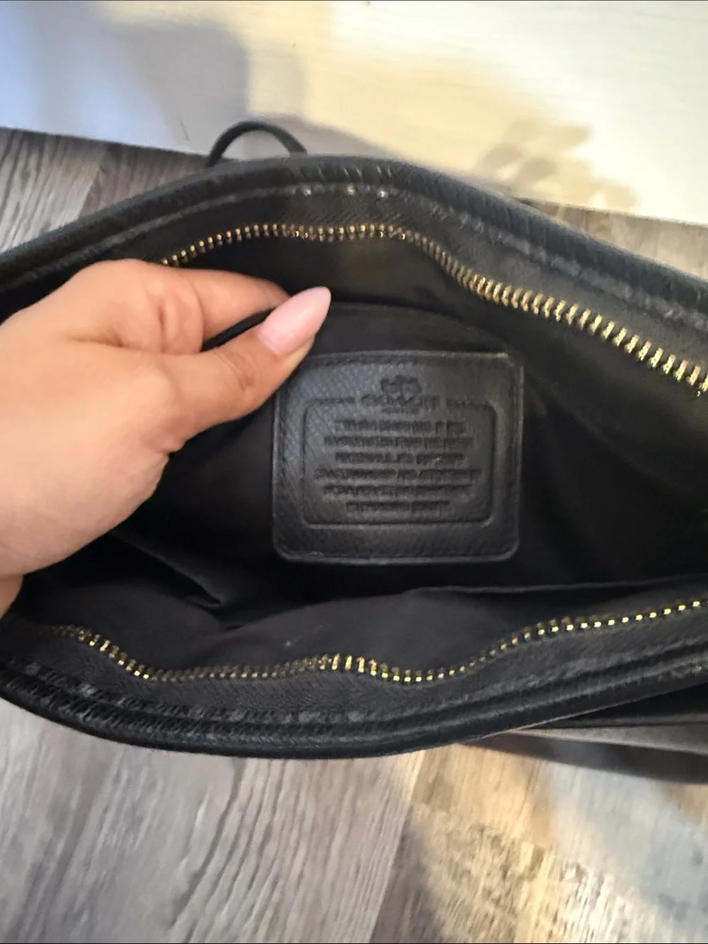 Coach Brown Monogram Messenger Bag with Black Trim